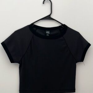 Wild Fable Grey Short Sleeve Crop Top